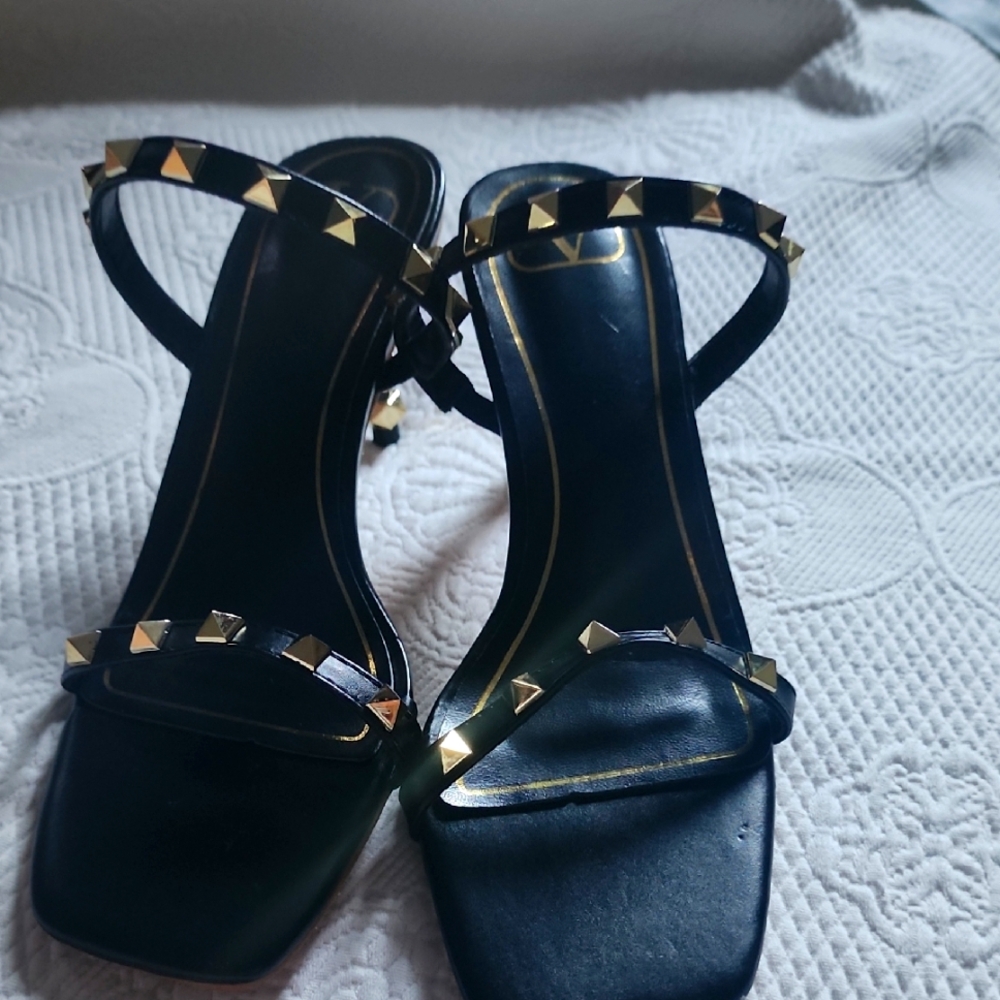 Valentino Black Studded Women's Sandals